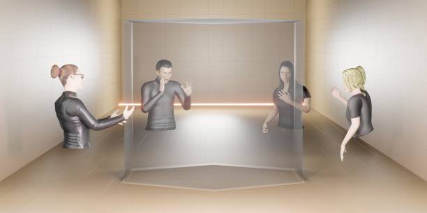 istock Product Avatars in Metaverse Empty shelves Metaverse Online Store 3D Illustration 1405814783