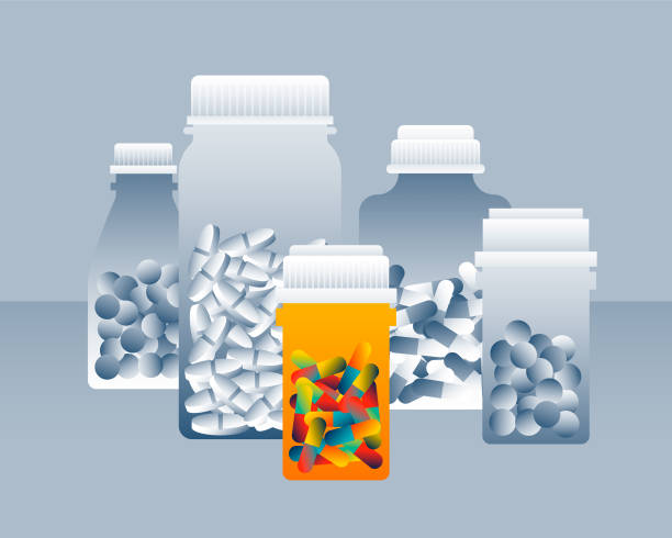 kolorowe pigułki medycyny alternatywnej - narcotic medicine pill insomnia stock illustrations