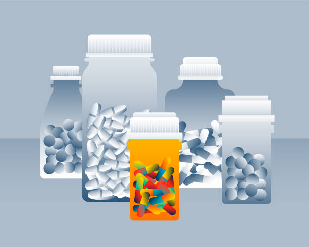 ilustrações de stock, clip art, desenhos animados e ícones de colored alternative medicine pills - narcotic medicine pill insomnia