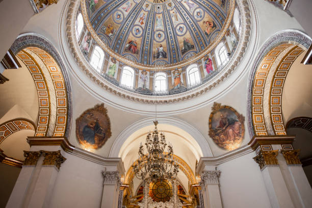 istock round ceiling in a Catholic church with painting 1405822320