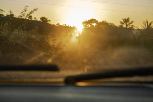 istock Orange sunset on the horizon. 1405825214