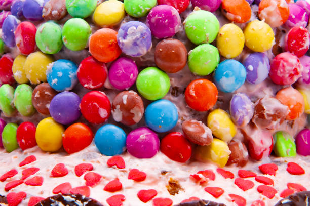Self made birthday cake, close-up