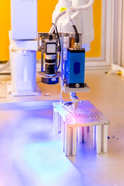 istock smart robot in manufacturing industry for industry 4.0 and technology concept. Robotic vision sensor camera system. 1405826690
