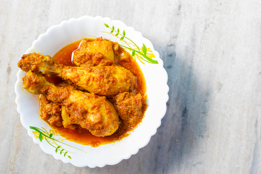 delicious Bengali style chicken curry is ready to serve.