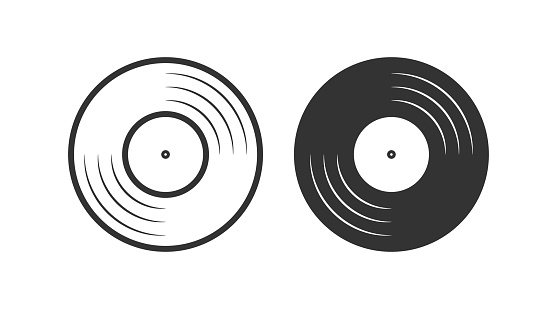 Vinyl icon. Lp logo illustration symbol. Sign dj vector.