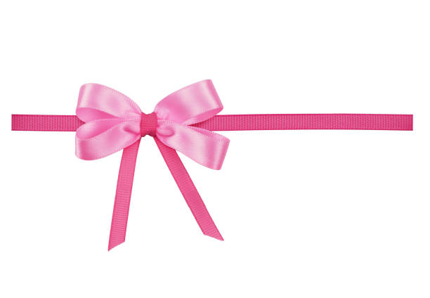 istock Pink satin ribbons with bow isolated on white 1405831721