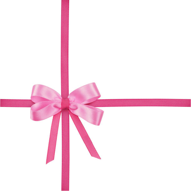 istock Pink satin ribbons with bow isolated on white 1405831724