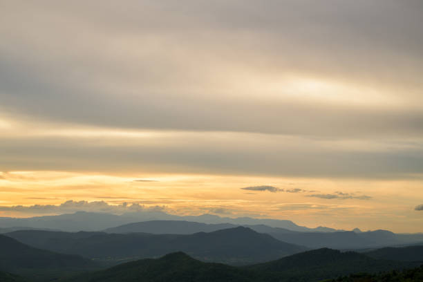 Beautiful mountain in Thailand at sunset.