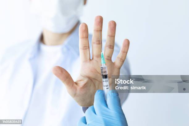 Anti Vaccination Stock Photo - Download Image Now - Vaccination, Rebellion, Stop Gesture