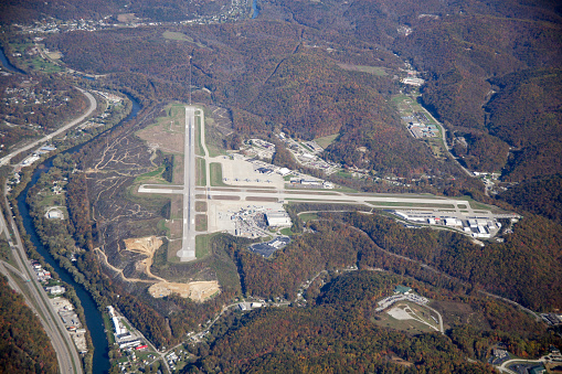 Aerial view of Yeager Airport Charleston West Virginia