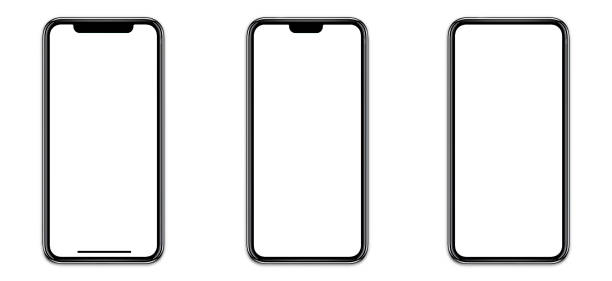 istock Smartphone similar to iphone 14 pro max with blank white screen for Infographic Global Business Marketing Plan , mockup model similar to iPhonex isolated Background of ai digital investment economy. 1405841195
