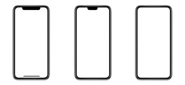 Smartphone similar to iphone 14 pro max with blank white screen for Infographic Global Business Marketing Plan , mockup model similar to iPhonex isolated Background of ai digital investment economy.