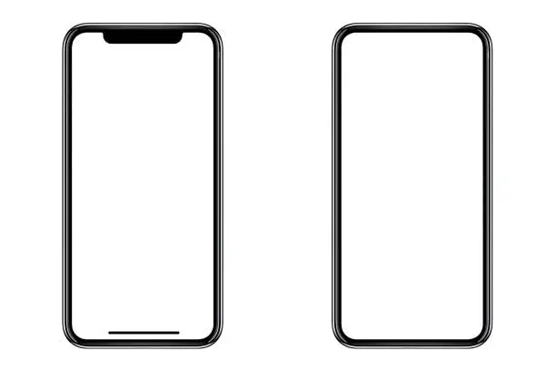 Smartphone similar to iphone 14 pro max with blank white screen for Infographic Global Business Marketing Plan , mockup model similar to iPhonex isolated Background of ai digital investment economy.