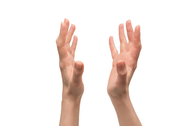 istock Woman hand isolated on a white background. 1405843665