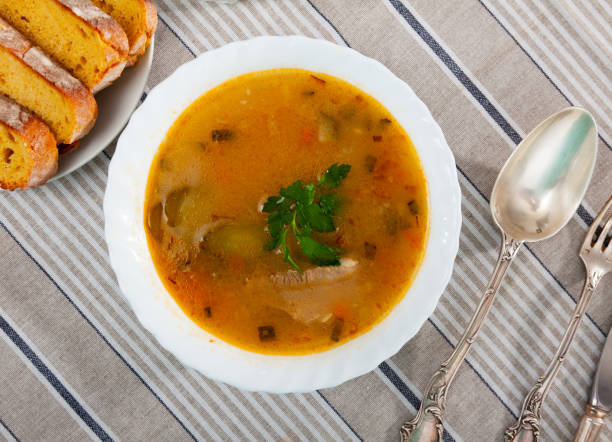 istock Traditional Russian dish is Pickle soup 1405851560