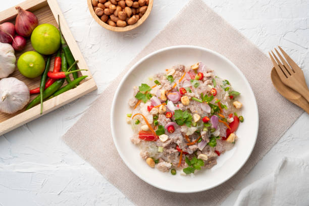 istock Spicy Glass Noodle Salad with Minced Pork (Yum woon sen) 1405854533