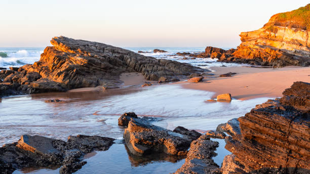 istock Beach Sand Ocean Rocky Landscape Morning Scenery 1405857901