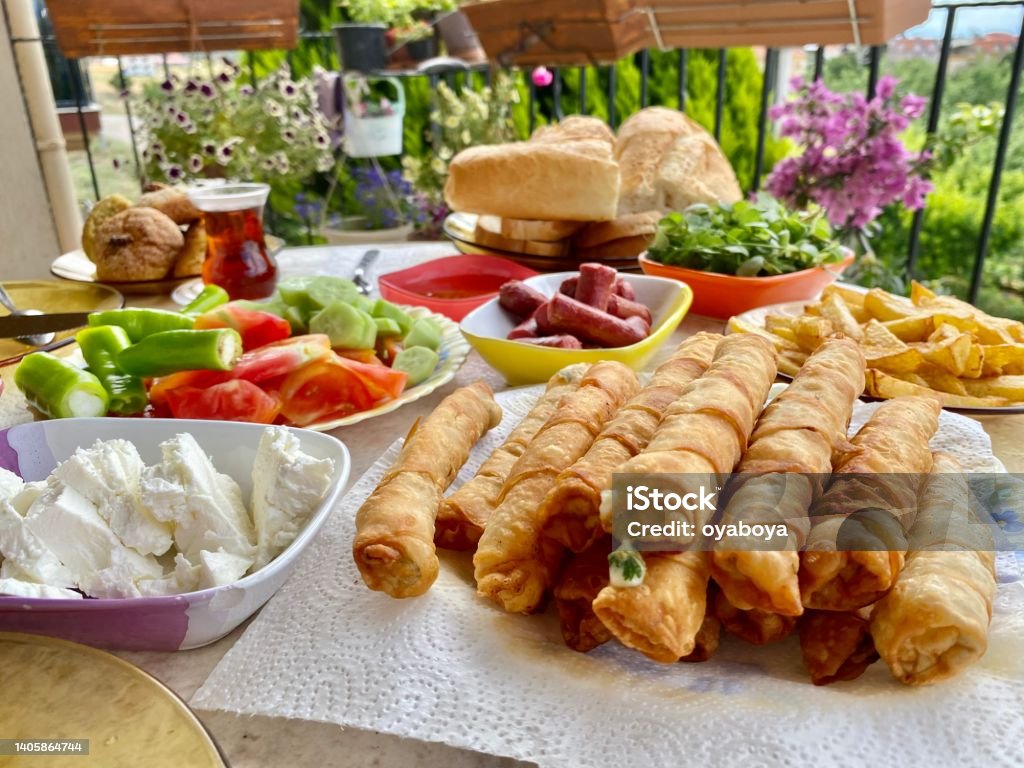 Turkish breakfast Delicious Turkish breakfast Greek Food Stock Photo