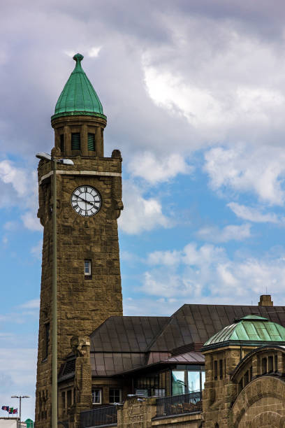 istock Clock tower in Altona harbor, Hamburg, Germany 1405865380