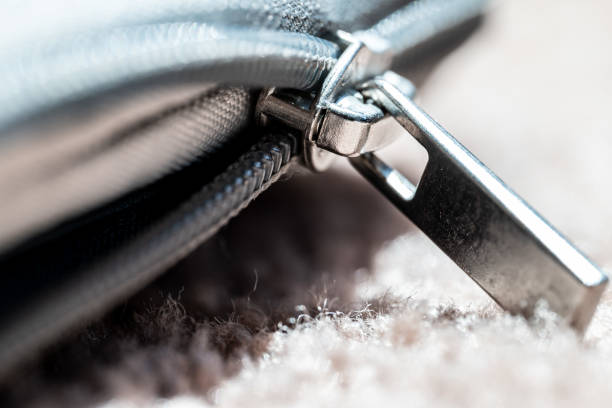 Macro Photography of a Zipper