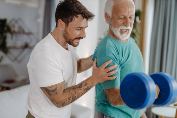 istock Exercising together at home 1405866623