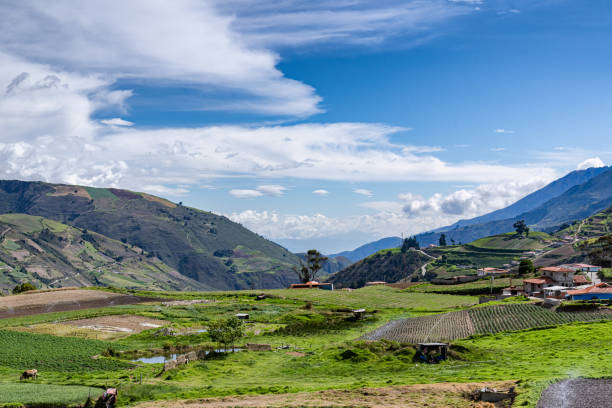 Panoramic view of the Andean mountains. Merida state, Venezuela stock photo