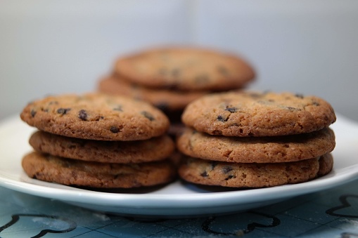Homemade chocalate cookies on the plate