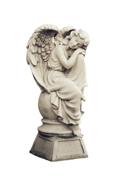 istock Sleeping guardian angel isolated on white background 1405871316