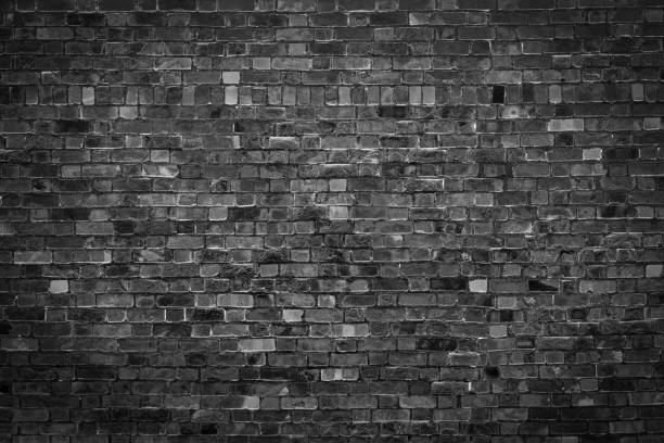 istock Black and white background of brick wall. Horizontal creative theme poster, greeting cards, headers, website and app