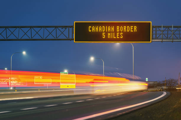 istock Canadian Border Ahead 1405872704