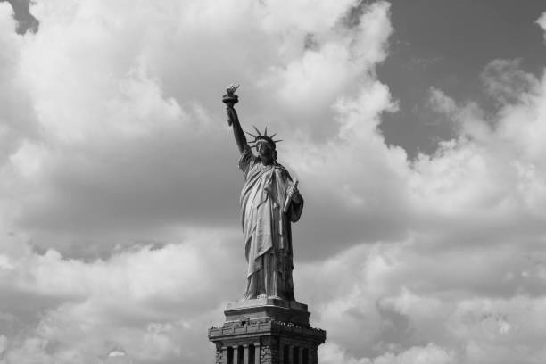 istock Liberty statue in black and white 1405874172