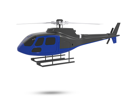 Helicopter 3D icon. 3d model of fighter helicopter. 3D Rendered Illustration.