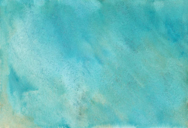 Watercolor neutral turquoise background texture.