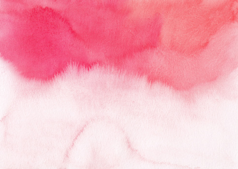 Watercolor coral ombre background texture. Red gradient backdrop.
