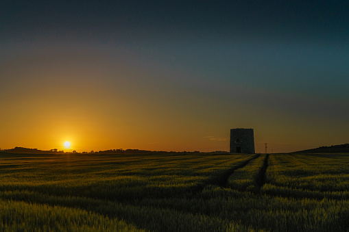 Sunsetting at Knockenelder tower on the Ards Peninsula, Northern Ireland