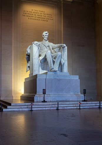 Portrait View of Left Side of the Lincoln Statue Profile