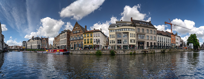 Panorama of Ghent in sunny weather