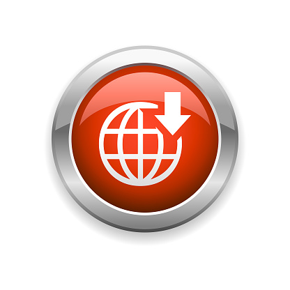 An illustration of global internet and downloading glossy icon for your web page, presentation, apps and design products. Vector format can be fully scalable & editable.