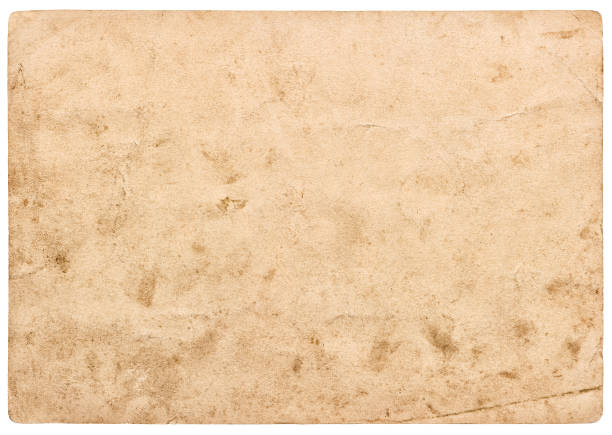 istock Old paper sheet isolated background. Vintage stained cardboard 1405891602