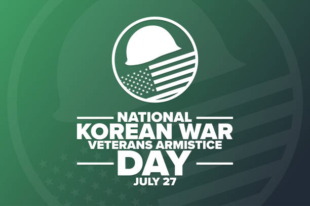 ilustraciones, imágenes clip art, dibujos animados e iconos de stock de día nacional del armisticio de los veteranos de la guerra de corea. 27 de julio. concepto vacacional. plantilla para fondo, banner, tarjeta, póster con inscripción de texto. ilustración vectorial eps10. - casco militar