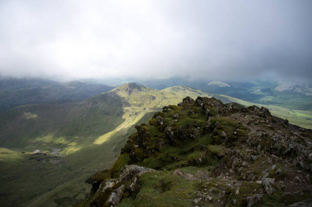 Mountain range and cloud stock photo