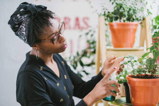 istock Woman with plants 1405898088