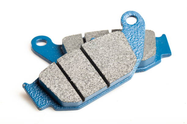 istock Motorcycle brake pads isolated on white background, close-up image 1405901816