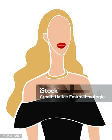 istock Abstract poster with female face, contemporary woman portrait stock illustration 1405902857
