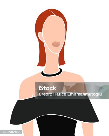 istock Abstract poster with female face, contemporary woman portrait stock illustration 1405902858