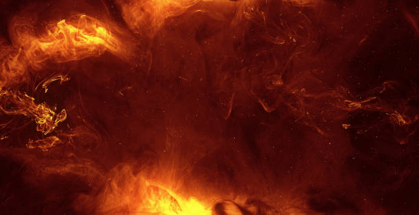istock fume flow burning flames red orange black blend 1405906896