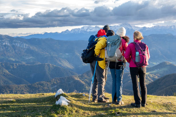 istock Group of friends on trip in nature 1405908139