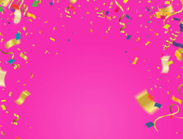 istock Colorful Celebration Background with Party Balloons confetti with space for text 1405908752