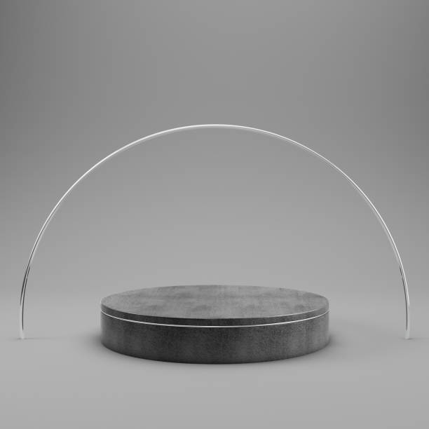istock Cylinder pedestal with abstract shape geometry for product display 1405910419