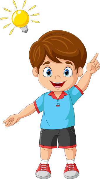 Vector Smart Boy With Finger Point Up Having An Idea. Illustrations,  Royalty-Free Vector Graphics & Clip Art - iStock